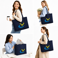 Sac fourre-tout personnalisé en toile de coton naturelle, grand format, réutilisable, brodé, robuste, pour le shopping, les voyages, la plage, la gym et le quotidien
