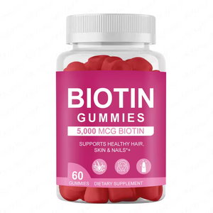 Gomitas Veganas de Biotina OEM, 5000mcg de <span class=keywords><strong>Vitamina</strong></span> B7 de Alta Potencia para el Crecimiento del Cabello y la Salud de la Piel, Base de Pectina - Product Image 1
