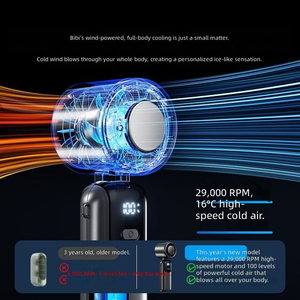 2026 New Design Electric Mini Air <b>Cooler</b> Fan with <b>Ice</b> <b>Box</b> 2000mAh-4000mAh 8-12 Hours High Speed Folding Neck Turbo <b>Ice</b> 5 Bla - Product Image 4