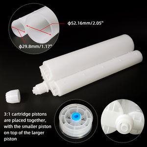 Seringue de distribution en plastique vide pour colle époxy bi-composant, rapport 3:1, à double <span class=keywords><strong>cartouche</strong></span>, avec piston - Product Image 2