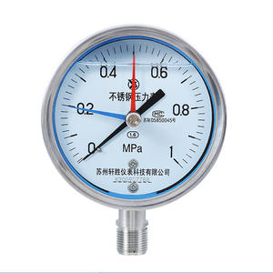 Manomètre en acier inoxydable Suzhou XuanSheng YN100BF 100 mm analogique à trois aiguilles pour usage industriel - Product Image 1