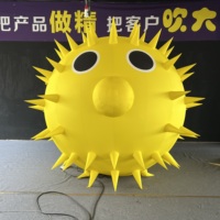 Modèle gonflable géant de poisson-bouffant jaune pour la décoration commerciale, la publicité et les grands événements