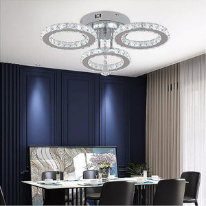 Lámpara de techo de cristal LED con anillo creativo moderno, superventas transfronterizo Simple para estudio, comedor, iluminación de acero inoxidable - Product Image 4