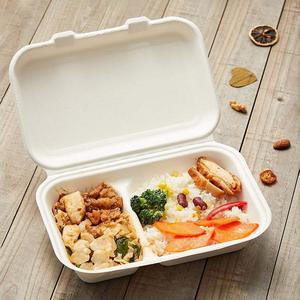 2 칸 도시락 일회용 바가스 종이 용기 - Product Image 1