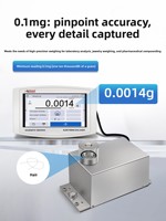 Módulo de Celda de Carga Digital de Fuerza Electromagnética Ouluda AT8814, Balanza con Capacidad de 20g-1000g, Precisión de 0.1mg, Dispensador de Medicamentos