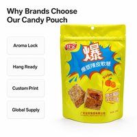Hangende ziplock zak voor kauwgom, zacht snoep, fruit en confiserie, schapklare verpakking, wereldwijde koper, aangepaste print, aroma verzegeling