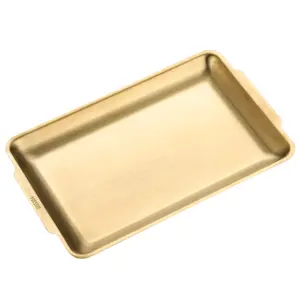 תבנית ברביקיו מלבנית מנירוסטה בצבע זהב וכסף, תבנית אפייה נון-סטיק ללחם - Product Image 4