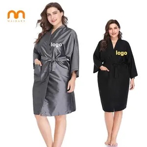 Abito da cliente impermeabile SPA parrucchiere logo personalizzato robes kimono salone di bellezza grembiule