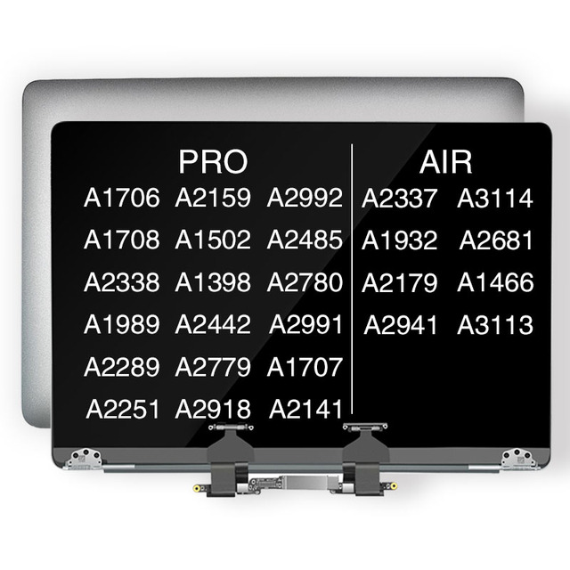 Factory LCD Screen Display Assembly for MacBook Air Pro A1706 A1708 A1989 A2159 A2337 A2338 A2179 A2681 A2941 LCD Replacement