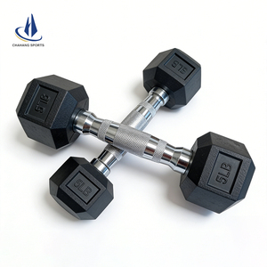 ชุดออกกำลังกายใน10lb 20lb 30lb 40lb 50lb 60lb 70lb 80lb 90lb ดัมเบลยางหกเหลี่ยม - Product Image 1