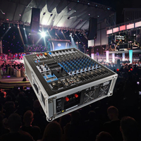 Console de mixage professionnelle 8 canaux haute performance avec amplificateur intégré, conception en caisson pour l'aviation