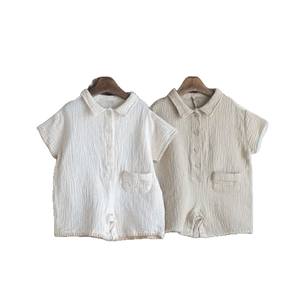 Mameluco de Bebé de Algodón y Lino, Transpirable, Suave, Unisex, Informal, para Verano, ODM - Product Image 4