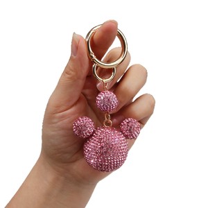 Porte-clés <span class=keywords><strong>Mickey</strong></span> Bling Bling en alliage, tête de souris entièrement ornée de strass, mignon, rouge et argenté, accessoire de <span class=keywords><strong>sac</strong></span>, cadeau - Product Image 4