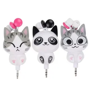 2023 3.5mm Kids Girls Cartoon Lovely cartoon cat pattern Wired Earphone With Microphone suitable for young girls gift earphone