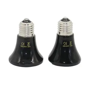 20 PCs חיות מחמד חימום אור 25W ~ 100W קטן חרוטי קרמיקה הנורה חום שחור זוחלים מחמד הוגה מנורה