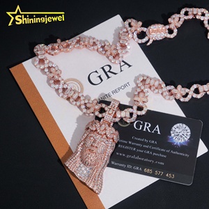 <span class=keywords><strong>Collana</strong></span> cubana Hip Hop <span class=keywords><strong>personalizzata</strong></span> Infinity 925 argento Sterling placcato in oro con passaggio diamante Test Moissanite con catena a maglie cubane ghiacciate - Product Image 3