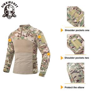 T-shirts tactiques de combat respirants de haute qualité, camouflage désertique, pour hommes, pour la chasse et les sorties de camouflage Frog - Product Image 2