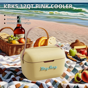 กล่องเก็บความเย็น KBKS 12QT สีชมพู รุ่นโมเดิร์น ทำจากพลาสติกแข็ง สำหรับแคมป์ปิ้งกลางแจ้ง สินค้ามาใหม่ ประสิทธิภาพการเก็บความเย็นได้นาน เหมาะสำหรับเก็บอาหารและปิกนิก - Product Image 2