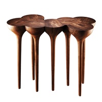 Table d'entrée Degas vintage en bois massif de frêne, style Wabi-Sabi, avec assemblage à mortaise et tenon, mobilier de maison de forme spéciale pour entrée étroite