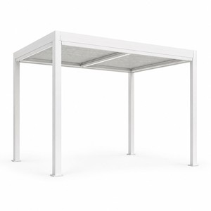 Pergola Blanche à Lames Orientables, <span class=keywords><strong>Kit</strong></span> d'Ombrage pour Gazebo, Pavillon, Abri de Voiture, Toit de Jardin, Écran <span class=keywords><strong>en</strong></span> Verre Trempé Robuste, Véranda, LED - Product Image 1