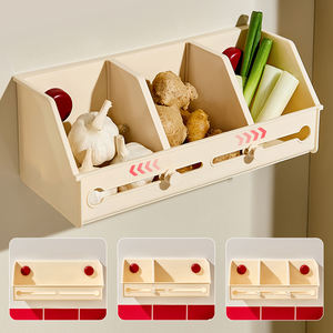 Boîte de rangement pour épices de cuisine, gain de place, <span class=keywords><strong>ventouse</strong></span> murale, organisateur de présentation en plastique, étagère à compartiments en plastique épais - Product Image 2