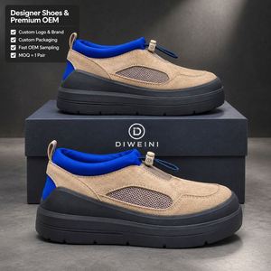 Zapatillas de Diseño de Lujo para Hombre y Mujer, Alta Calidad, Color Caqui y Azul, Gamuza y Malla, Estilo Chunky, Nuevas - Product Image 1