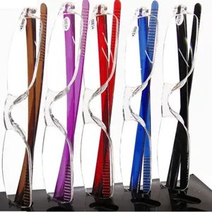 Venta al por mayor Delgado Unisex Presbicia Gafas de Lectura de Plástico Transparente Negro Claro para Hombres Mujeres + 100 A + 400 - Product Image 2