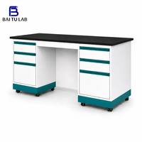 Meubles de laboratoire scientifique mobiles, bancs et tables de laboratoire en métal avec protection de plateau pour les élèves.