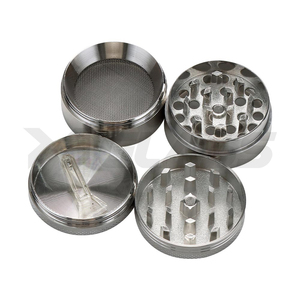 XY GLASS Metall-Zinklegierung 50mm 4-teiliger Kräutermühlen-Set 55mm 63mm Mini Schwarz Handkräutermühle Kräuterzerkleinerer zum Rauchen - Product Image 6