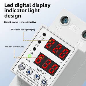 , 40A <span class=keywords><strong>Protector</strong></span> de voltaje ajustable Restablecimiento automático Pantalla digital ajustable Sobrecarga 2P - Product Image 4