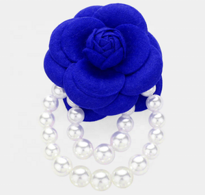 Sigma Gamma Rho hermandad chal Clips boda fiesta baile ramillete joyería <span class=keywords><strong>azul</strong></span> y oro <span class=keywords><strong>Camelia</strong></span> flor perlas broche alfileres - Product Image 3
