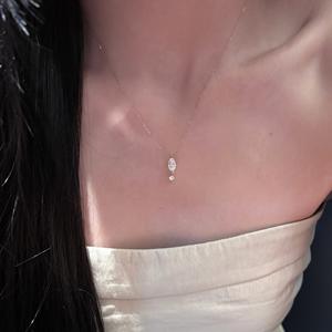Collier minimaliste en argent pur S925 avec diamant, design goutte d'eau scintillant, tempérament haut de gamme, placage rhodié exquis - Product Image 3