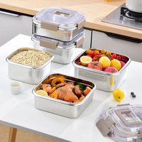 Boîte à lunch grande capacité en acier inoxydable 304 poignée anti-fuite conteneur de pique-nique de congélateur frais pour stockage de fruits Kimchi