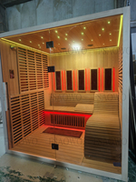 Sauna Kering Inframerah Low-EMF dengan Batu Garam, Lampu LED, Desain Modern, Bak Spa, Ruang Sauna untuk Perawatan Kulit dan Detoksifikasi