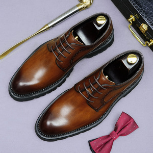 Zapatos Oxford de Vestir Casuales para Hombre, Hechos a Mano, de Alta Calidad, Personalizados, de Cuero Genuino, con Cordones, Ligeros, Transpirables, para Bodas y Fiestas - Product Image 2