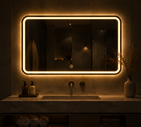 Miroir intelligent de salle de bain avec rangement, éclairage LED, anti-buée, commande tactile, miroir mural avec armoire