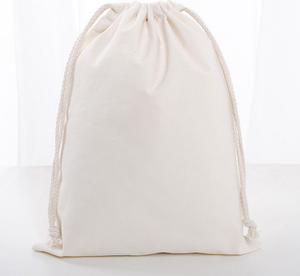 Bolsa de Algodón Muselina Personalizada para Viaje, Bolsa Pequeña de Tela Calicó Blanca con Cordón, Bolsa de Algodón con Cordón para Zapatos - Product Image 3