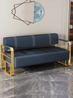 Fauteuil d'attente pour salon de coiffure d'influenceurs, zone de repos pour salon de coiffure et de manucure, banc en acier inoxydable de luxe léger