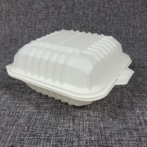 Tùy chỉnh thực phẩm Tinh bột ngô <span class=keywords><strong>container</strong></span> dùng một lần bột bắp bữa ăn bao bì phân hủy sinh học nhựa vỏ sò bản lề hộp Takeaway - Product Image 3