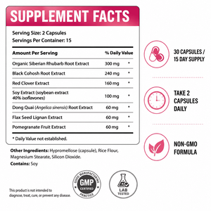 Cápsulas de Isoflavonas de Soya Personalizadas, Suplementos para la Menopausia en Mujeres con Ondas de Calor y Black Cohosh - Product Image 5