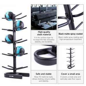 LIVEPRO - Soporte <span class=keywords><strong>Vertical</strong></span> de Almacenamiento para <span class=keywords><strong>Gimnasio</strong></span>, Venta Directa de Fábrica, para 10 Balones Medicinales - Product Image 2