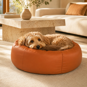 Coussin rond pour chien et <span class=keywords><strong>chat</strong></span> 1300g, style vison argenté, en peluche, surélevé, avec rebord doux, type donut - Product Image 6