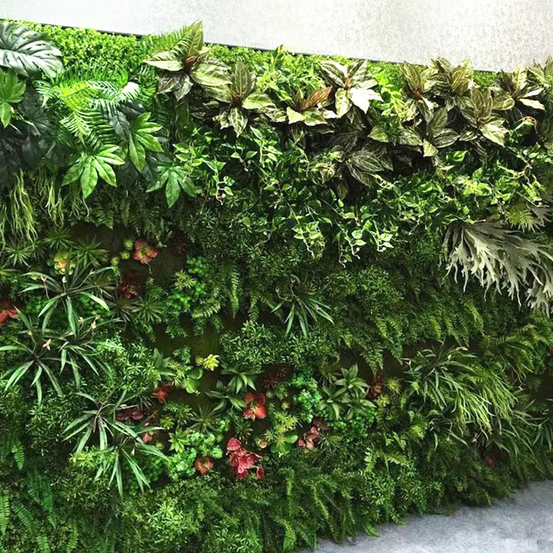 Chống UV nhựa nhân tạo plantwalls cỏ Bảng điều chỉnh tường nhà Máy treo dọc màu xanh lá cây tường