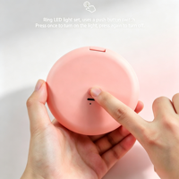 Miroir cosmétique compact portable multifonctionnel éclairé à double face avec rabat pour étudiantes et jeunes filles – Petit miroir pliable pour retouches rapides