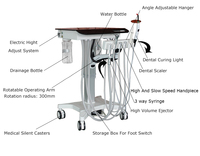 Unité de chariot dentaire mobile équipement vétérinaire unité dentaire mobile portable avec compresseur d'air disponible détartreur à ultrasons