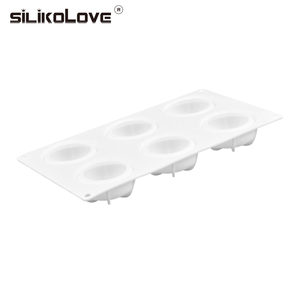 MUYULINS Factory 6-Cavity Hemispherical Maker LFGB Platinum Non-Stick BPA-Free <b>Silicone</b> Mousse Cake Mold - Product Image 5