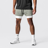 Short de compression élastique pour hommes avec logo sérigraphié, poches, en nylon, double couche, maille, pour la gym, entrejambe de 5 pouces, personnalisable