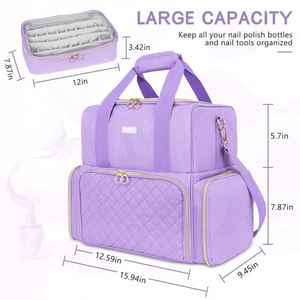 BSCI Custom Travel Portable Nail Polish <b>Carrying</b> <b>Case</b> Holds 30 Bottles with Handles Double-layer Nail Polish - Product Image 4