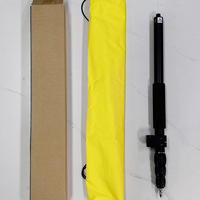 Pértiga telescópica de aluminio para topografía RTK de 0.63-1.8m con nivel de burbuja para receptor GNSS