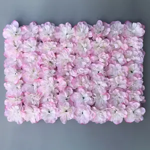 फैक्टरी बिक्री सस्ते शादी की सजावट प्लास्टिक कृत्रिम फूल दीवार